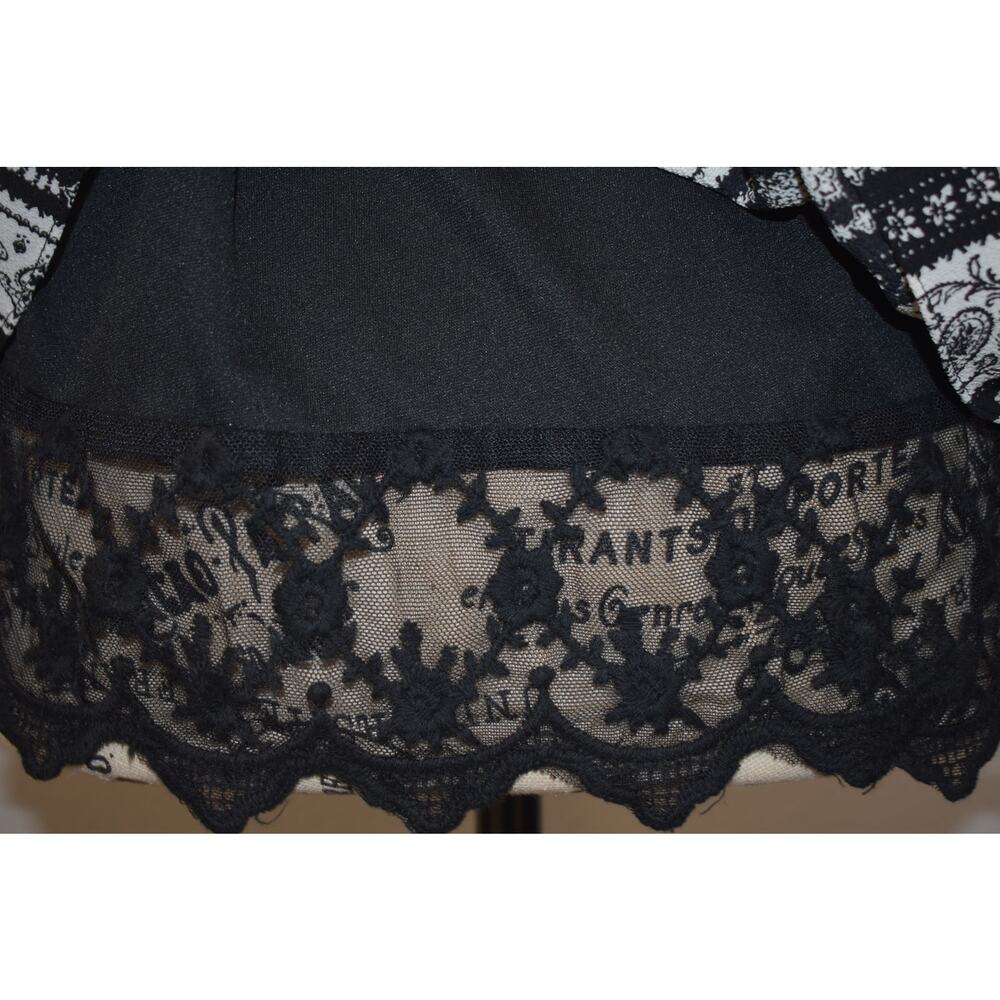 IZ Byer Black off Shoulder Top Lace Hem Size S - Picture 3 of 6
